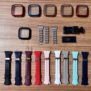 SOLD: Fitbit Versa 2 color, silver jewelry bands + screen protectors